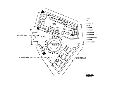 其他餐饮空间 早餐店布置图 粉面店布置图
