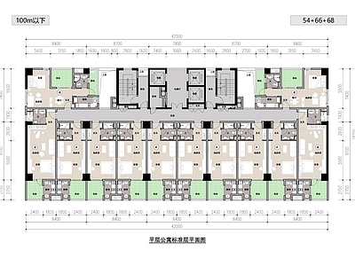 公寓建筑 平层高层公寓 54 68平公寓 类住宅高层公寓 酒店式高层公寓