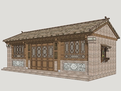 中式古建古建筑 乡村民房 北方民居建筑 乡村商业建筑