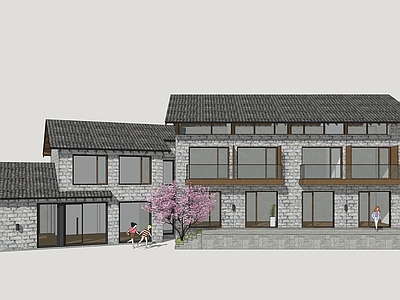 新中式民宿建筑 山地民宿 乡村民宿 乡村民居改造