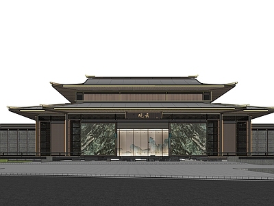 新中式售楼处建筑 长沙建发观云 中式示范区