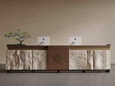 新中式前台 新中式吧台 接待台