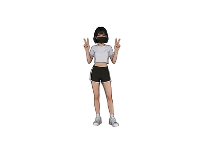 现代虚拟人物 人物 雕塑 美陈 美女 女性