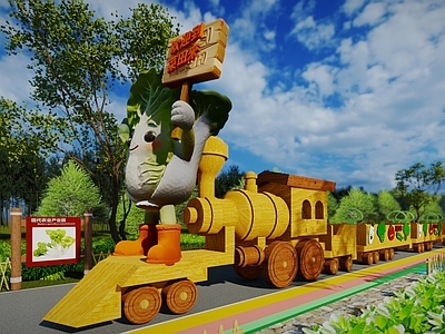 文旅美陈 现代田园小火车 农耕观光小火车 景点打卡小火车