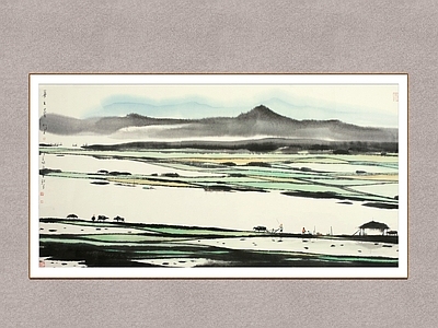 中式挂画 江南早春 江南水乡 江南晨曦 杨明义 山水画