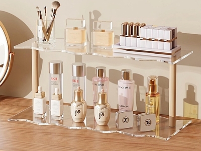 奶油风展示用品 奶油风托盘 亚克力 护肤品
