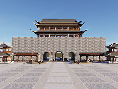 中式古建古建 凤阳鼓楼古建 市集 鼓楼 古建