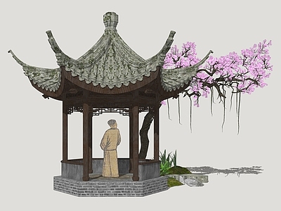 中式古建亭子 古典凉亭 园林景亭 休闲景亭