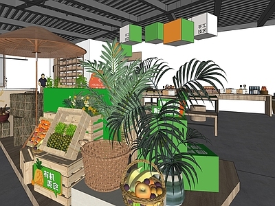 现代书店 农产品展示 文创展示 特产展示区