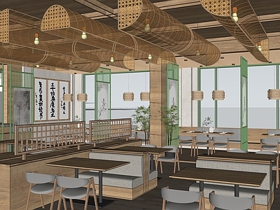 新中式酒店餐厅 接待中心 网红餐厅 竹文化餐厅 文创售卖