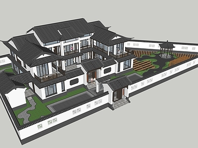 中式古建四合院 中式建筑 中式庭院