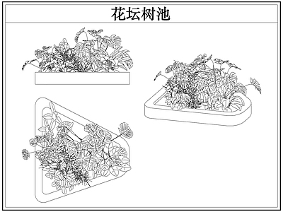 乔木种植 花坛树池灌木