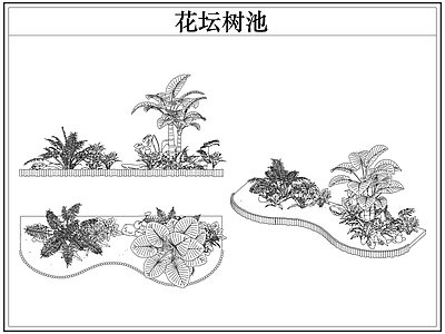 乔木种植 花坛树池灌木