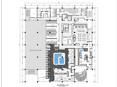 洗浴中心 酒店公共浴室 SPA会所 平面布置