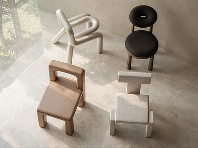极简其他椅 椅子组合