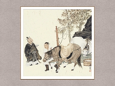 中式挂画 相马图 徐乐乐 人物画 装饰画