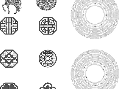 其他图库 线条 花纹 纹理 贴图 中式