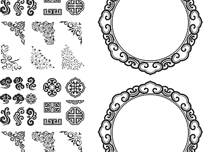 其他图库 花纹 纹理 线稿 中式