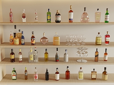 现代简约酒具 洋酒 酒瓶酒杯 酒水