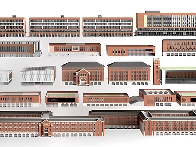 现代主义学校建筑 现代学校建筑 教学楼建筑 中小学建筑 行政楼办公楼
