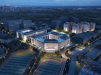 新中式学校外观 新中式技工学校