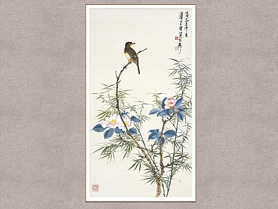 中式挂画 花鸟画 谢稚柳 装饰画