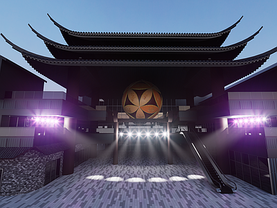 新中式商业综合体景观 新中式商业中庭 古建屋顶商业街 绣球主题文旅街 国潮商业广场 中式仿古购物中心