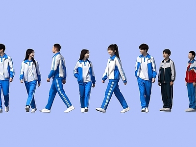 现代虚拟人物 学生 人 多人 中学生
