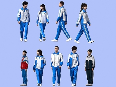 现代虚拟人物 学生 人 多人