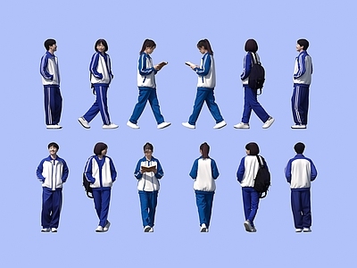 现代虚拟人物 学生 人 多人