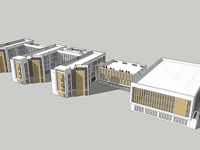 现代主义学校建筑 简约学校建筑 教学楼学校建筑 公共建筑 教学楼建筑 现代学校建筑