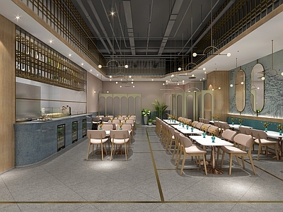 轻奢茶餐厅 现代中餐厅 快餐店 餐饮空间