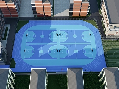 现代主义学校建筑 操场设计 室外运动场 校园运动场地
