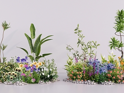 现代花境 庭院景观花镜 花园花卉花坛 户外植物组合 灌木花草群组 法式绿植景观