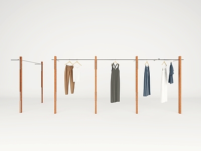 极简晾衣架 服装店道具 道具货架货柜中岛 模特衣服 展台鞋包柜 饰品架