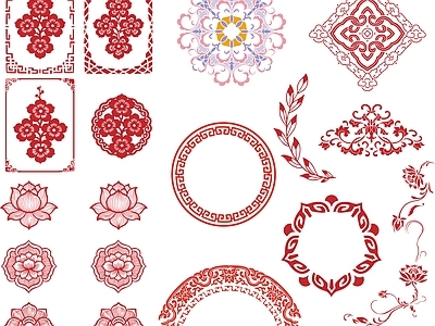 其他图库 线稿 花纹 纹理 贴图 中式