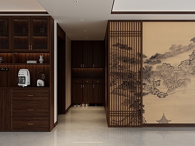 新中式酒柜 宋式酒柜 电视背景 鞋柜