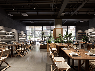 复古工业风茶餐厅 茶餐厅 新中式餐厅 餐饮空间