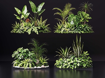 现代花境 2D室内植物组团 花境植物组团 花卉花镜 花草镜植物组合 花草花丛