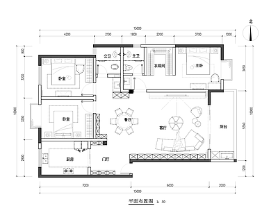 大平层 130平家装 130平方 三室两厅 主卧套房 大卧室
