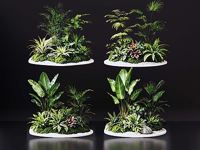 现代简约花境 2D室内植物组团 花境植物组团 花卉花镜 花草镜植物组合 花草花丛