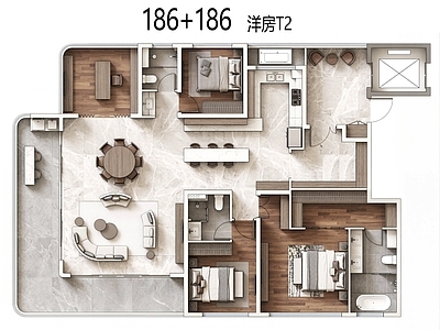 多层住宅 四代宅 花园洋房 T2