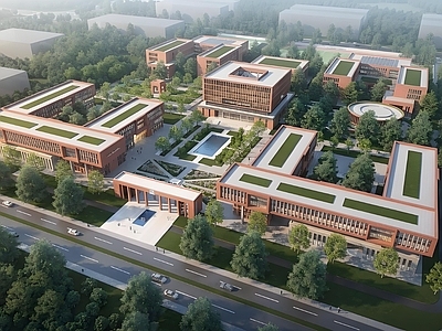 现代主义学校建筑 大学教学楼 学校建筑 办公楼 行政中心