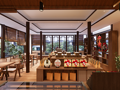 新中式茶馆 中式茶馆 中式咖啡店 文创店 戏曲文化 中式吧台