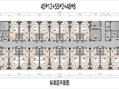 酒店建筑 高层酒店平面 酒店式平层公寓 50m以下公寓