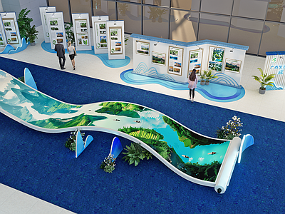 新中式其他展览空间美陈 画卷特装 卷轴 山水画卷 大型特装 广西山水画卷