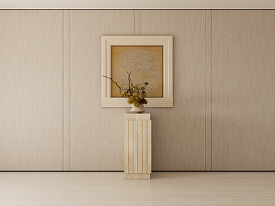 侘寂花艺 雕塑台 展示台 装饰画 挂画 花艺