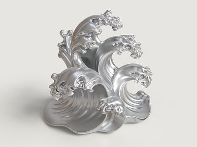 新中式雕塑摆件 雕塑小品 海洋元素 海浪雕塑 浪花雕塑 景观雕塑
