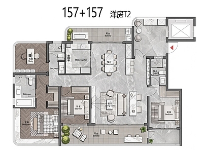 多层住宅 T2 花园洋房 150平 四代宅