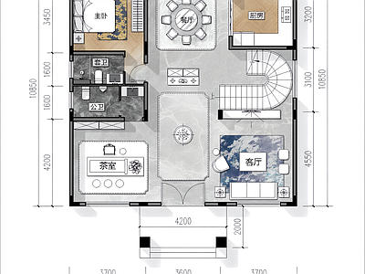 别墅建筑 农村自建房 新中式自建房 别墅设计图纸 户型平面图 自建房平面图